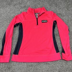 Victoria's Secret Pink Ultimate 1/4 Zip Stretch Top Pink Womens Medium
